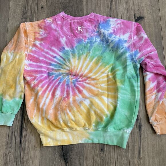 Hungover Barstool Sports Pink Tie Dye Logo Pullover Crew Neck Sweatshirt Medium - Picture 8 of 9